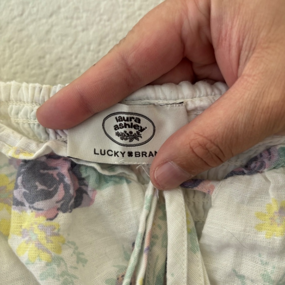 Lucky Brand Laura Ashley white floral midi dress Size Medium - Picture 8 of 14